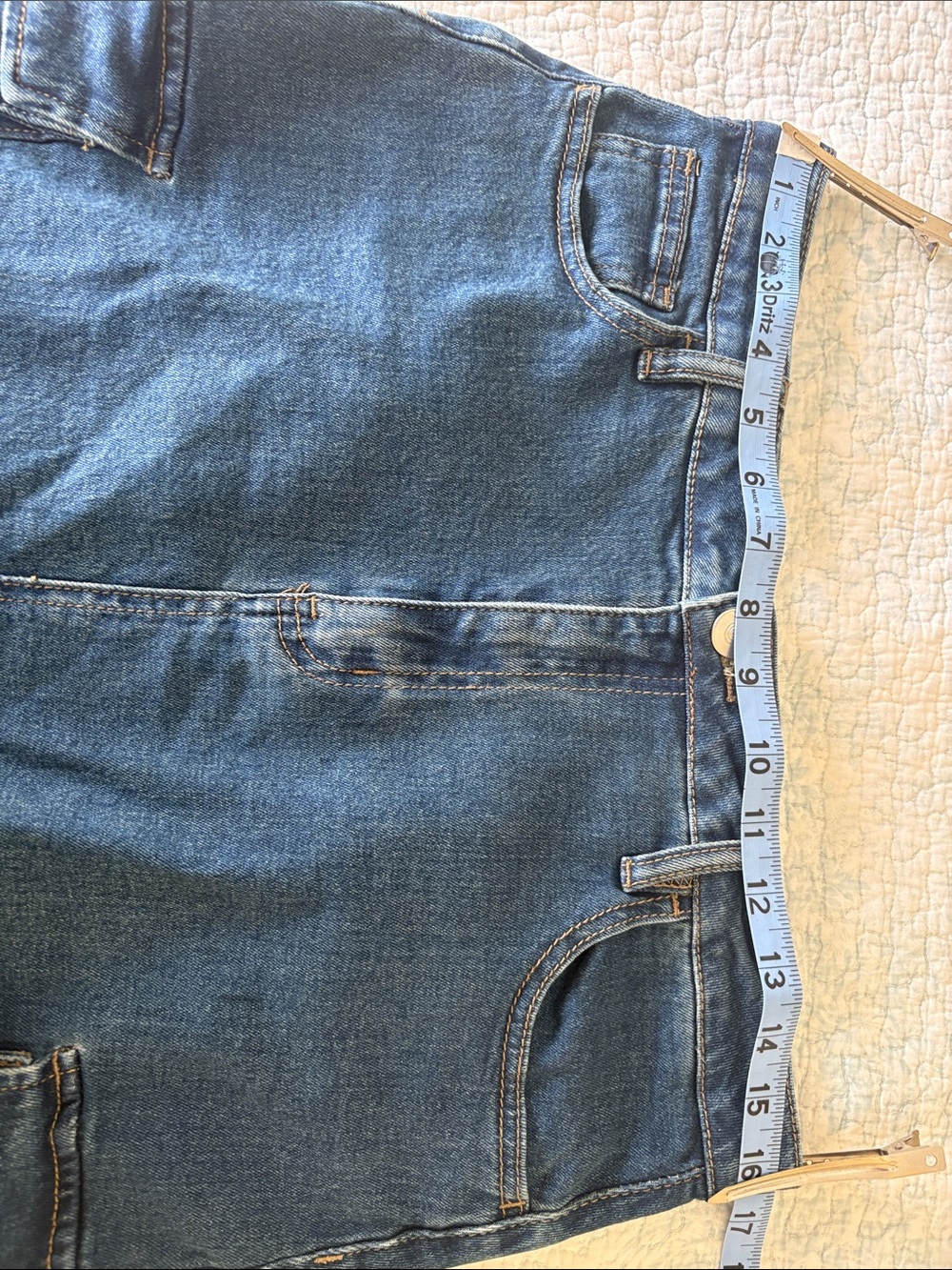 Denim Cargo Pocket Midi Skirt - Blue - Picture 7 of 7